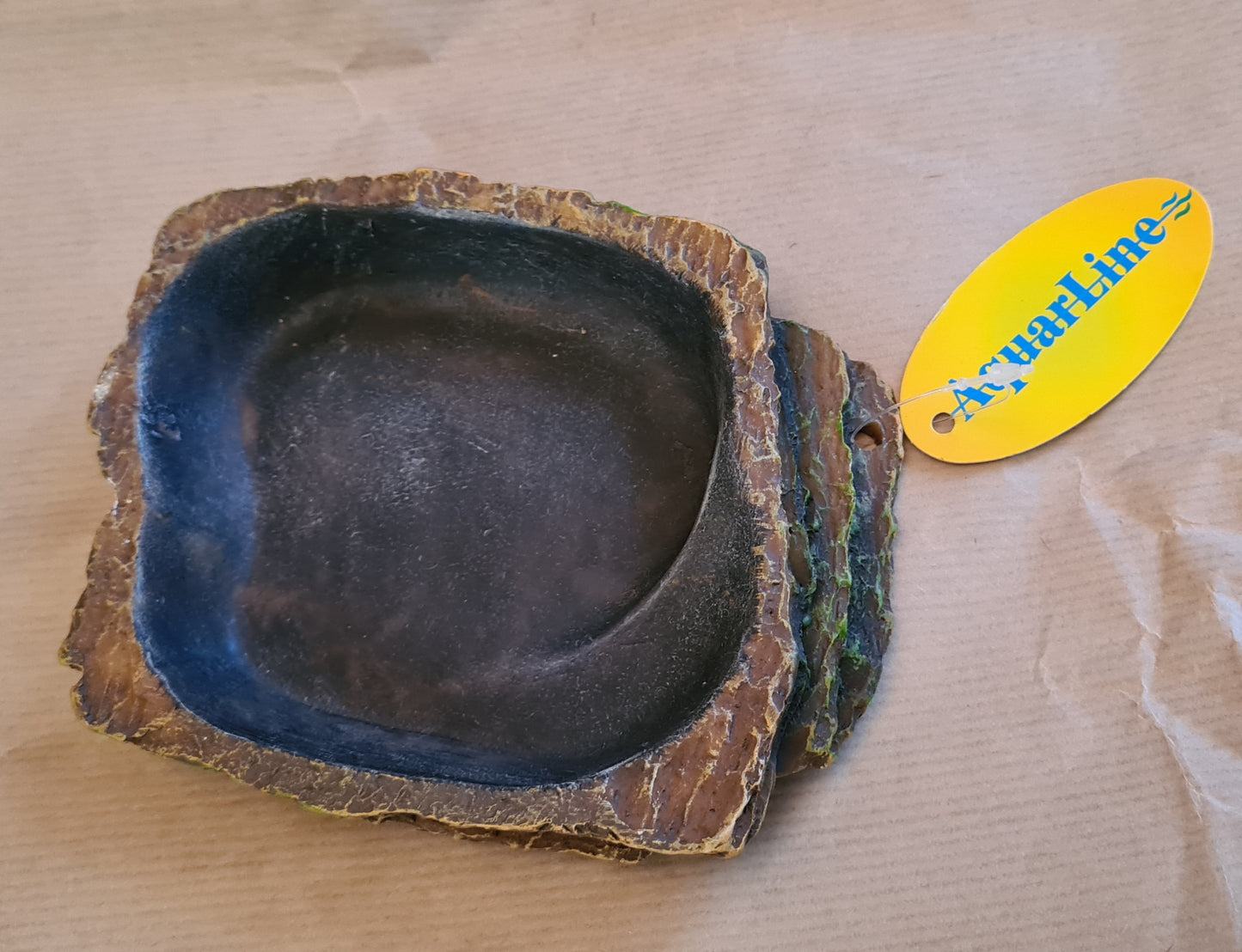 Aquarline reptile tortoise snake lizard rock style water bowl dish 11x14x2.5cm