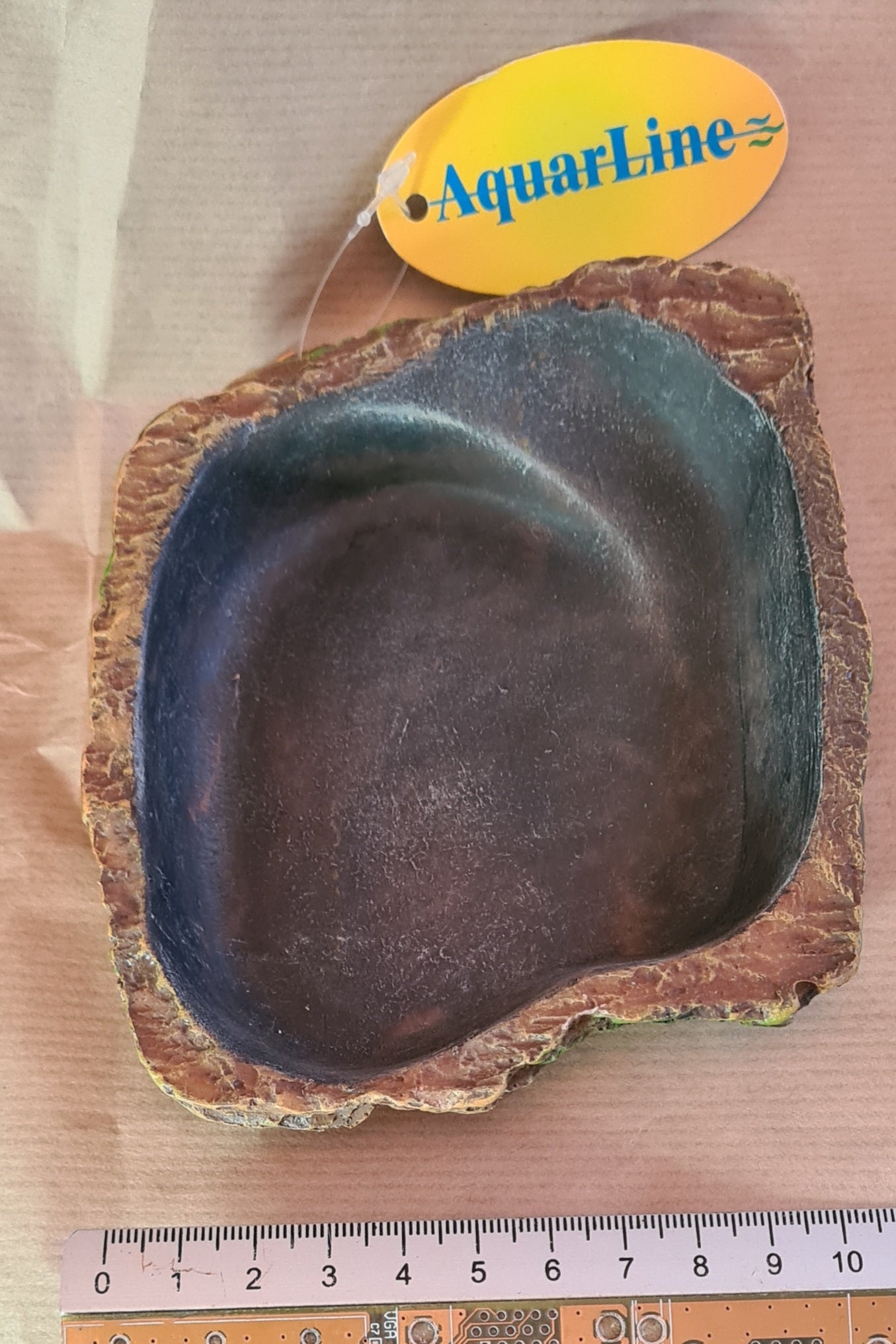 Aquarline reptile tortoise snake lizard rock style water bowl dish 11x14x2.5cm