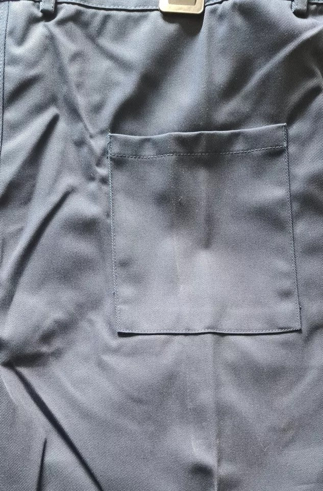 HI VIZ NAVY MEN'S WORK WEAR CARGO TROUSERS 300g Polyester Cotton reflective 48"