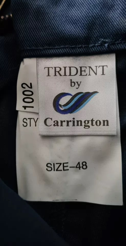 HI VIZ NAVY MEN'S WORK WEAR CARGO TROUSERS 300g Polyester Cotton reflective 48"