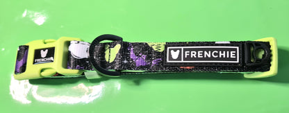 Frenchie Bulldog Dog Collar Halloween 2cm wide neoprene lining