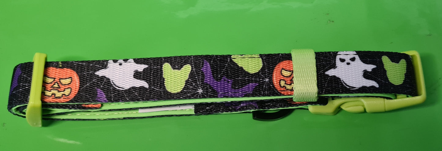 Frenchie Bulldog Dog Collar Halloween 2cm wide neoprene lining