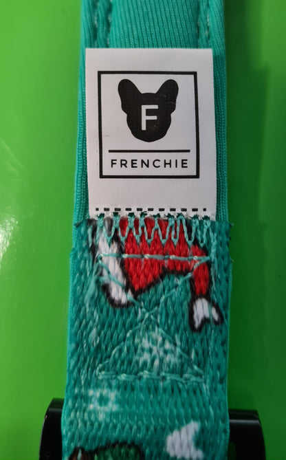 Frenchie Bulldog Dog Collar Abominable Snopwman 2cm wide neoprene lining