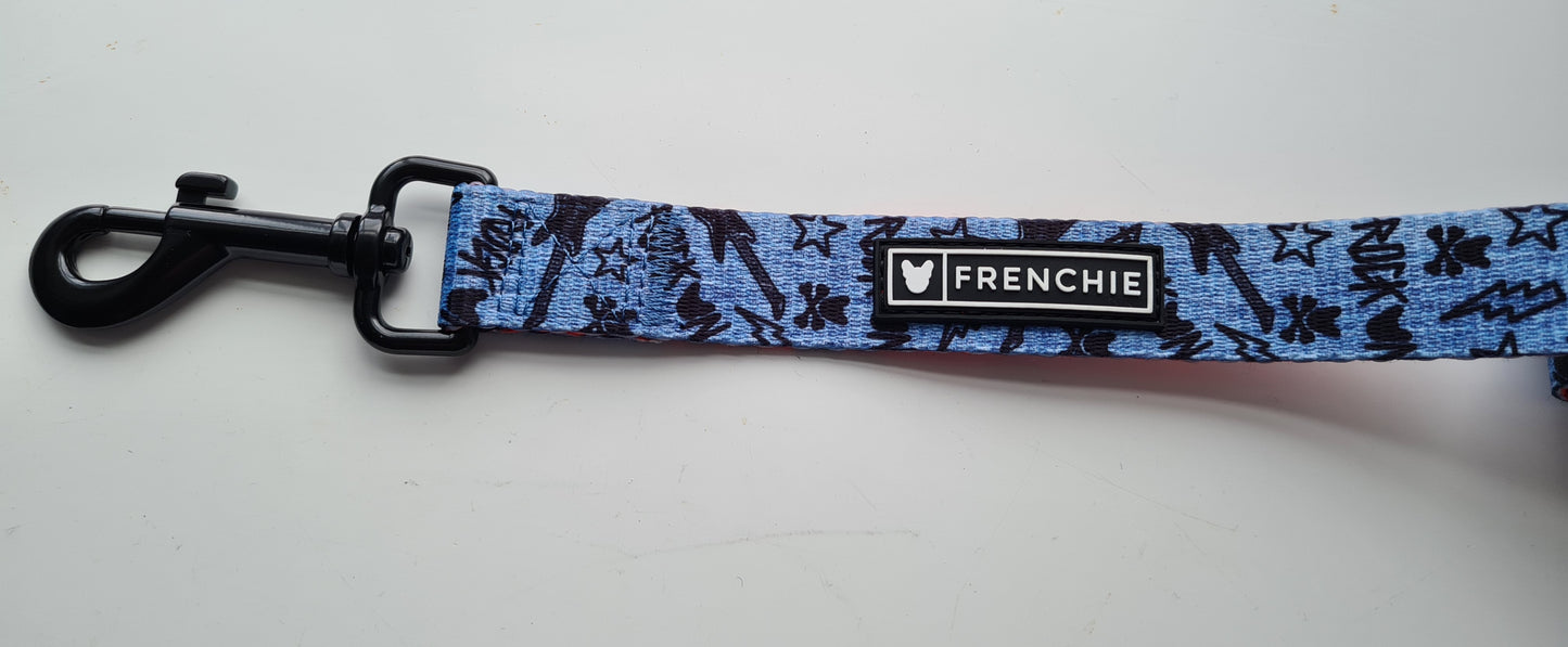 Frenchie Designer Dog Leash Lead - 'Rock' Comfort Handle Multicolor 5 Ft Long