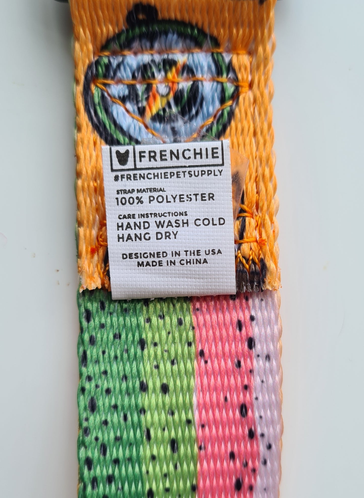 Frenchie Designer Dog Leash Lead - 'Happy Camper' Comfort Handle Multicolor 5 Ft Long