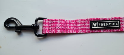 Frenchie Designer Dog Leash Lead - 'Pink Tweed' Comfort Handle Multicolor 5 Ft Long