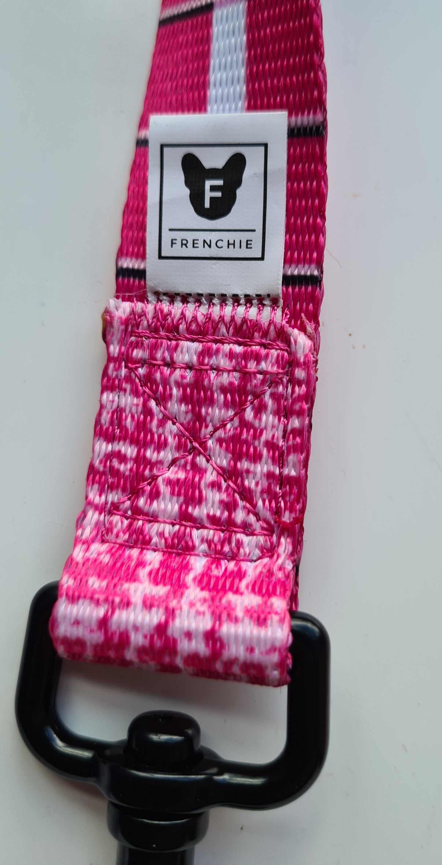 Frenchie Designer Dog Leash Lead - 'Pink Tweed' Comfort Handle Multicolor 5 Ft Long