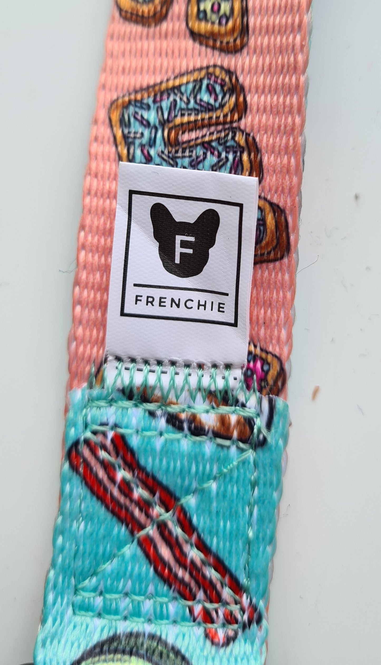 Frenchie Designer Dog Leash Lead - 'Breakfast Club' Comfort Handle Multicolor 5 Ft Long