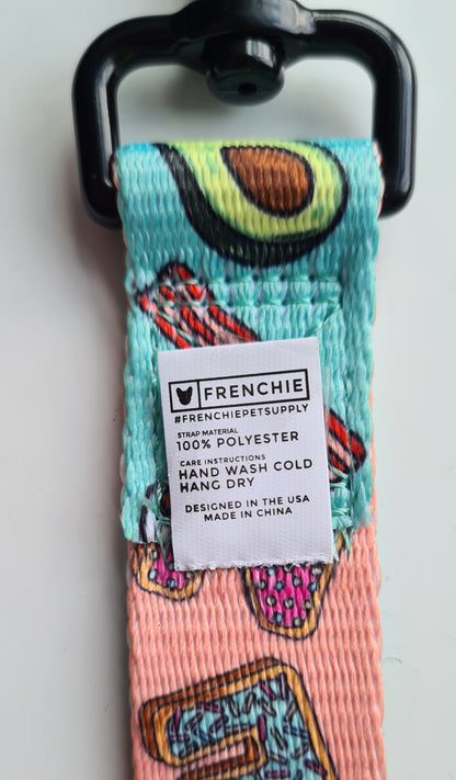 Frenchie Designer Dog Leash Lead - 'Breakfast Club' Comfort Handle Multicolor 5 Ft Long