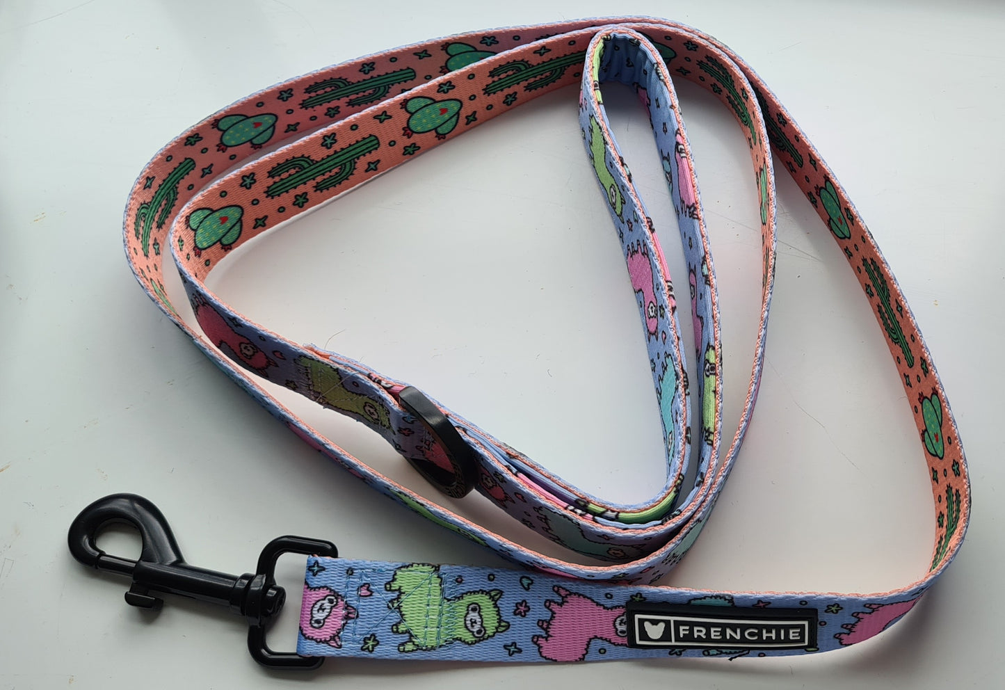 Frenchie Designer Dog Leash Lead - 'Llama' Comfort Handle Multicolor 5 Ft Long