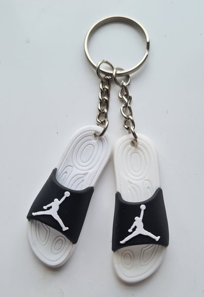 1 x Air Jordan Black/White MINI SLIDERS KEYRING WITH SHOE BOX