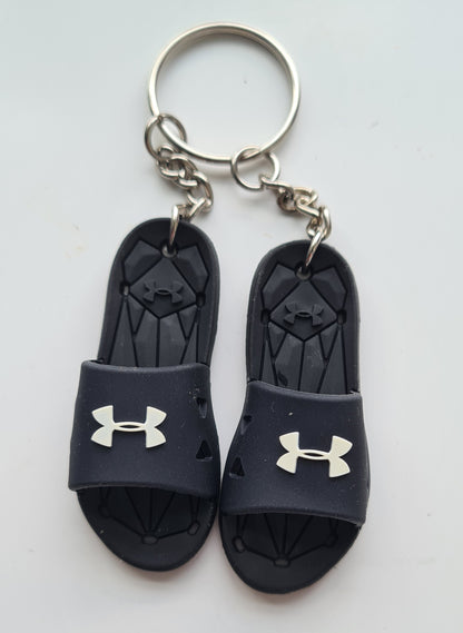 1 x UNDER ARMOUR Black/White MINI SLIDERS KEYRING WITH SHOE BOX