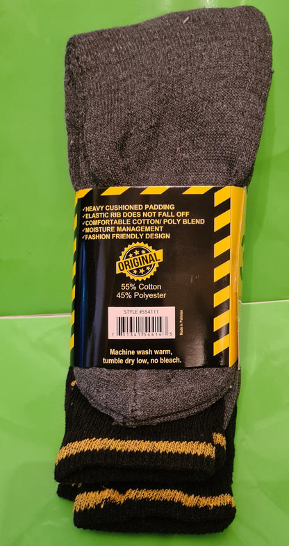 Mens Work Workwear Thick Thermal Boot Socks 6 pairs Size UK 6 - 11 Grey