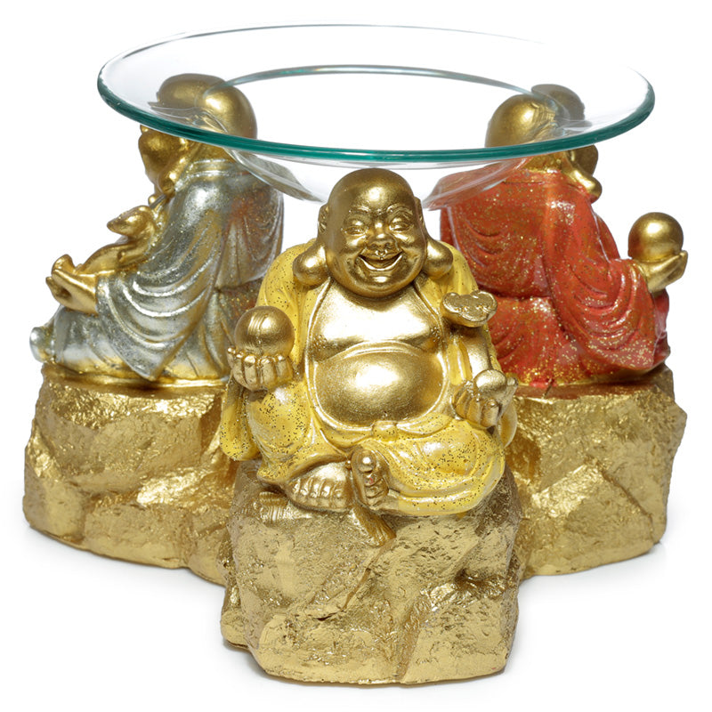 Resin Oil & Wax Burner - Lucky Glitter Laughing Chinese Buddha