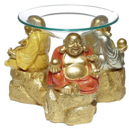 Resin Oil & Wax Burner - Lucky Glitter Laughing Chinese Buddha