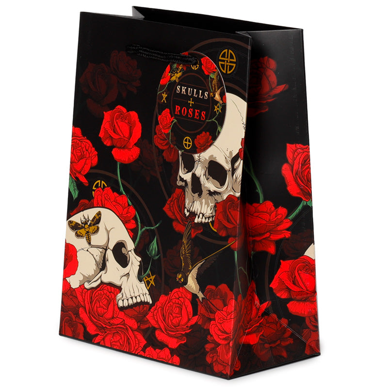 Gift Bag (Medium) - Skulls and Roses Red Roses