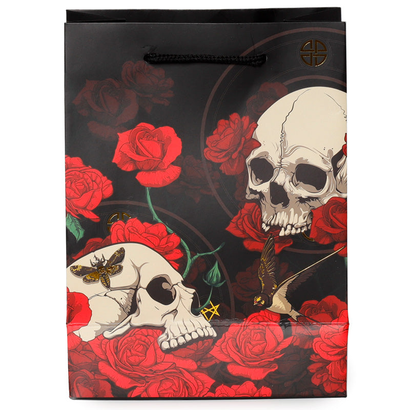 Gift Bag (Medium) - Skulls and Roses Red Roses