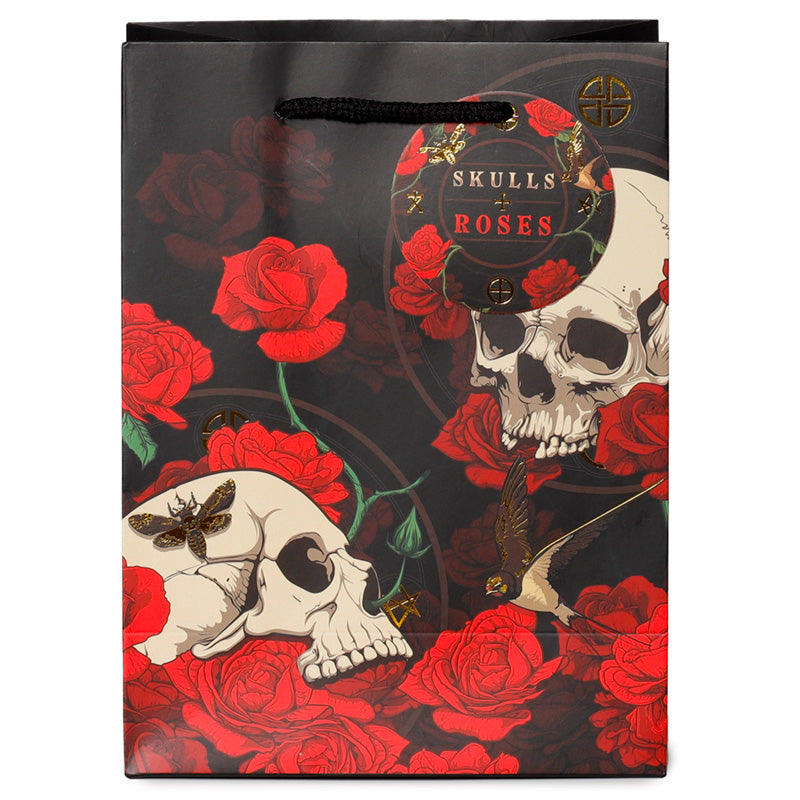 Gift Bag (Medium) - Skulls and Roses Red Roses