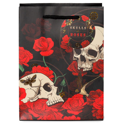 Gift Bag (Medium) - Skulls and Roses Red Roses