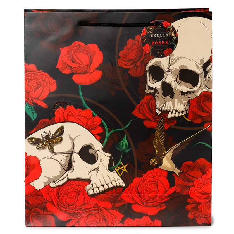 Gift Bag (Extra Large) - Skulls and Roses Red Roses