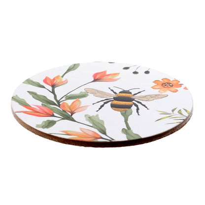 Set of 4 Cork Novelty Coasters - Nectar Meadows