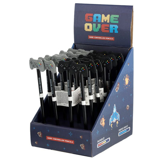 2 x Game Over Pencils with PVC Topper