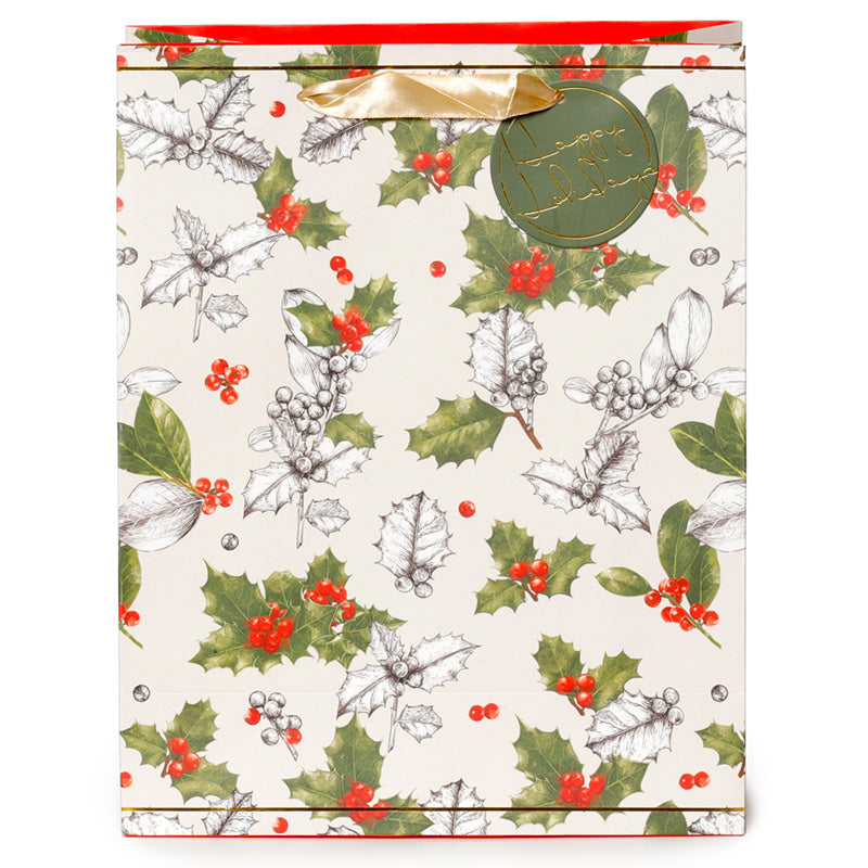 Gift Bag (Large) - Winter Botanicals Holly