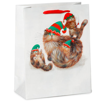 Gift Bag (Large) - Kim Haskins Christmas Elves Cats