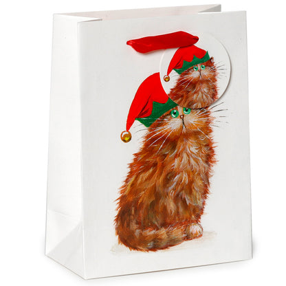 Gift Bag (Medium) - Kim Haskins Christmas Elves Cat