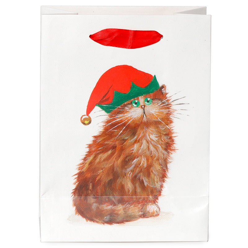 Gift Bag (Medium) - Kim Haskins Christmas Elves Cat