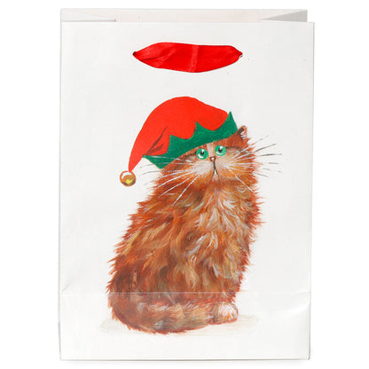 Gift Bag (Medium) - Kim Haskins Christmas Elves Cat