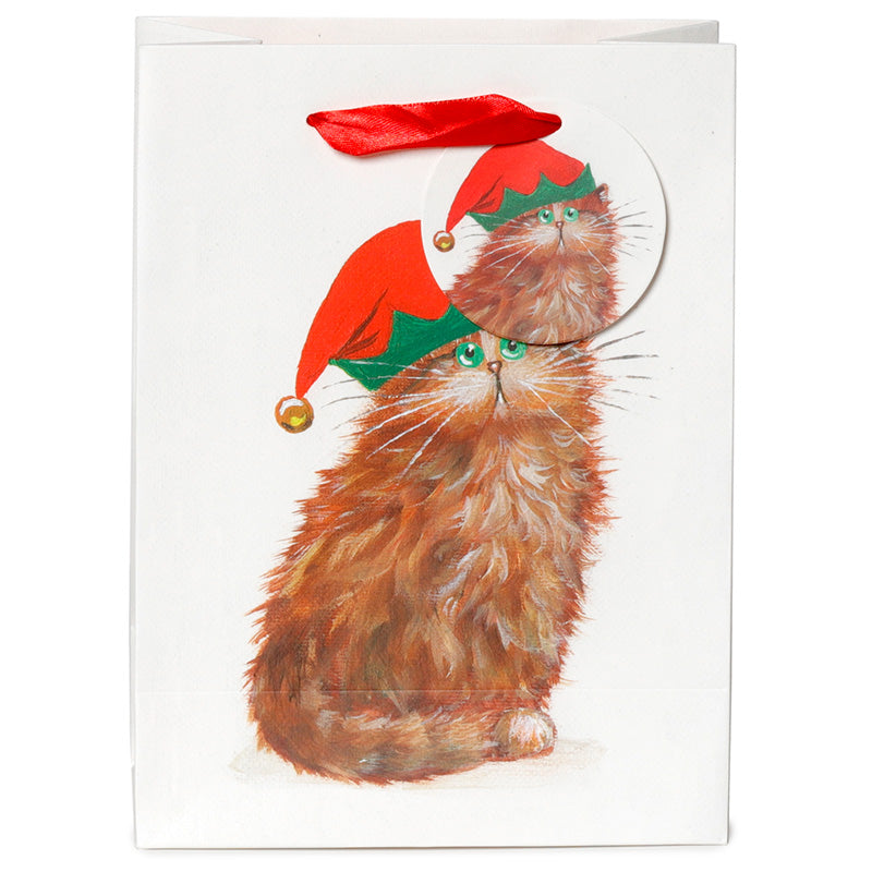 Gift Bag (Medium) - Kim Haskins Christmas Elves Cat