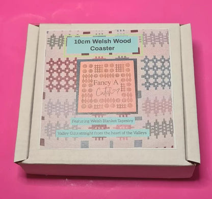 Welsh Bamboo Coaster 'Fancy a Cwtch' Handmade Engraved Logo 10cm ECO