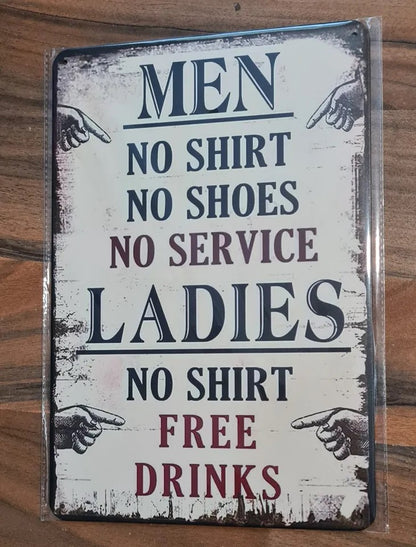 Men Retro Metal Sign 30cm x 20cm Bar Man Shed (Copy)