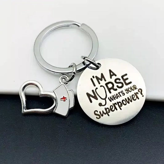 'I'm a Nurse What's Your Superpower' Keyring Thank You NHS Carer Care Worker Gift